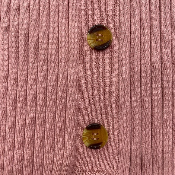Rose Pink Ribbed Button-Down Dress - Picture 4 of 5